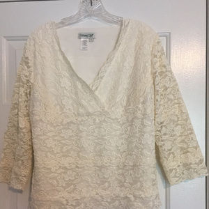 Coldwater Creek Lace Vneck Blouse - 1x